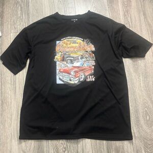 SHEIN Black Vintage Car Graphic Tee